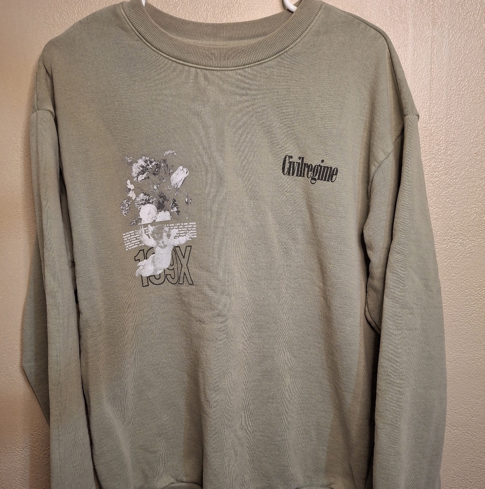 Gray Sweatshirt with Graphic Print